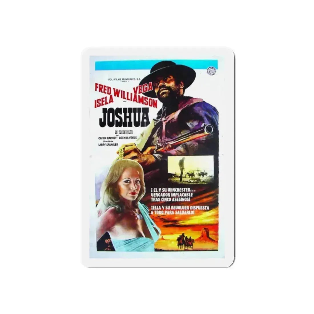 JOSHUA 1976 Movie Poster - Refrigerator Magnet 3 Inch Die-Cut - The Sticker Space