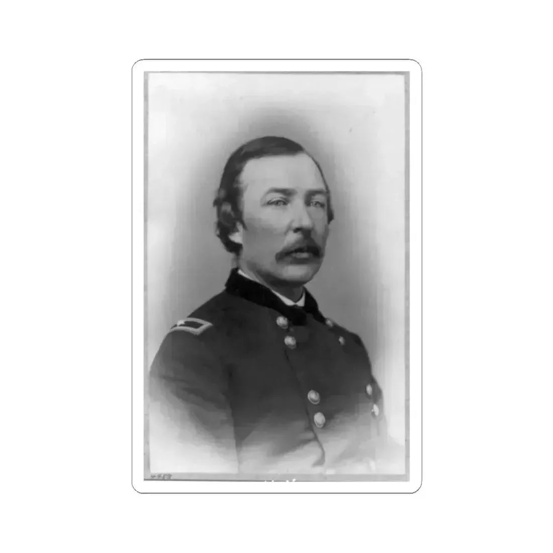 Joshua Thomas Owen, Head-and-Shoulders Portrait, Facing Right, in Uniform (U.S. Civil War) STICKER Vinyl Kiss-Cut Decal 3 Inch White - The Sticker Space