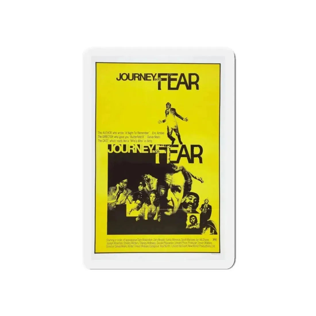 JOURNEY INTO FEAR 1975 Movie Poster - Refrigerator Magnet 3 Inch Die-Cut - The Sticker Space