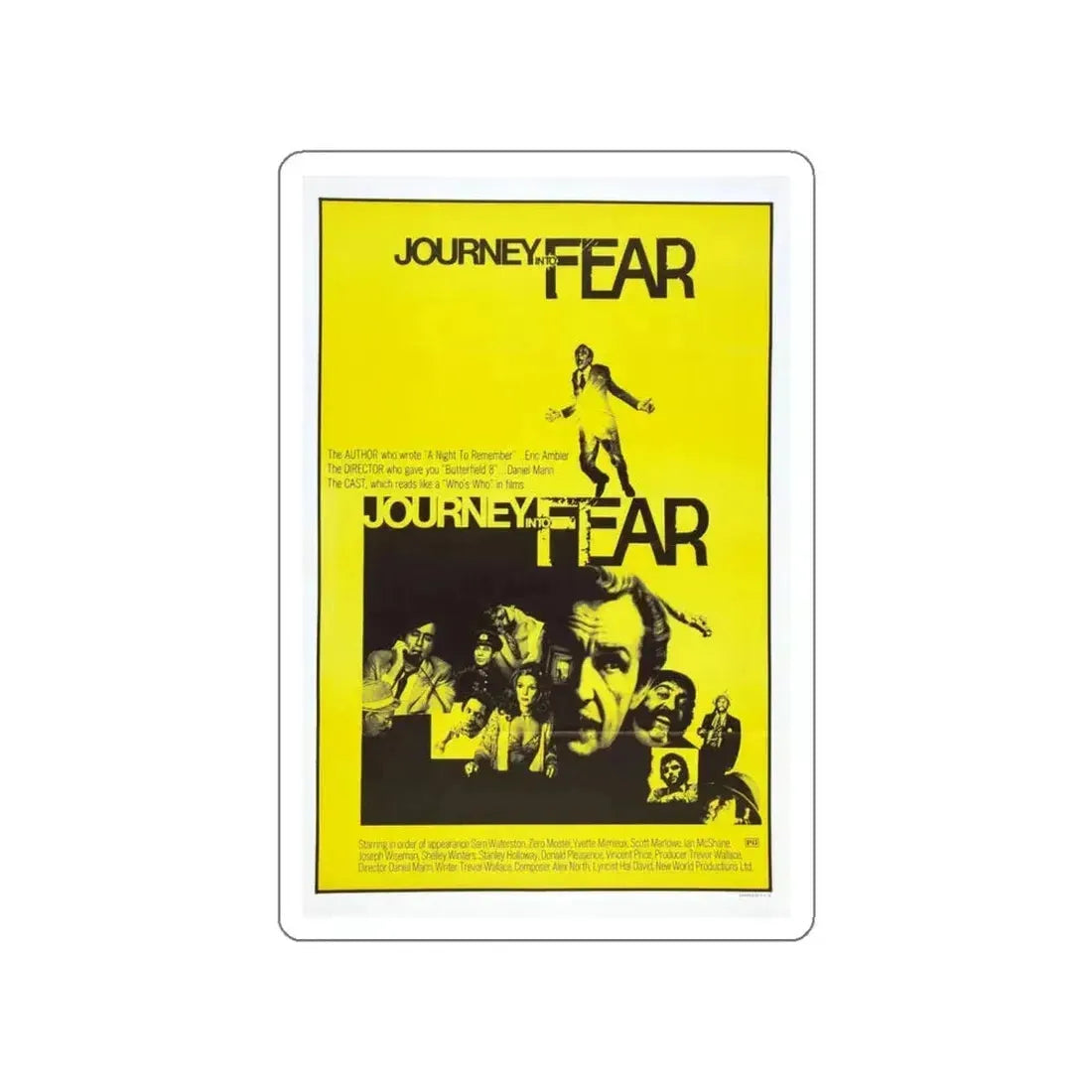JOURNEY INTO FEAR 1975 Movie Poster STICKER Vinyl Die-Cut Decal 4 Inch - The Sticker Space