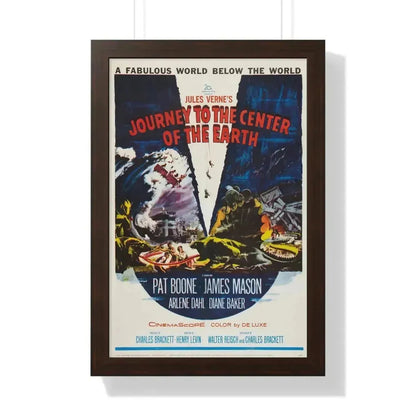 JOURNEY TO THE CENTER OF THE EARTH 1959 - Framed Movie Poster 16″ x 24″ Walnut - The Sticker Space