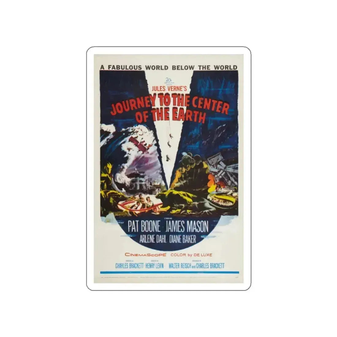 JOURNEY TO THE CENTER OF THE EARTH 1959 Movie Poster STICKER Vinyl Die-Cut Decal 2 Inch - The Sticker Space