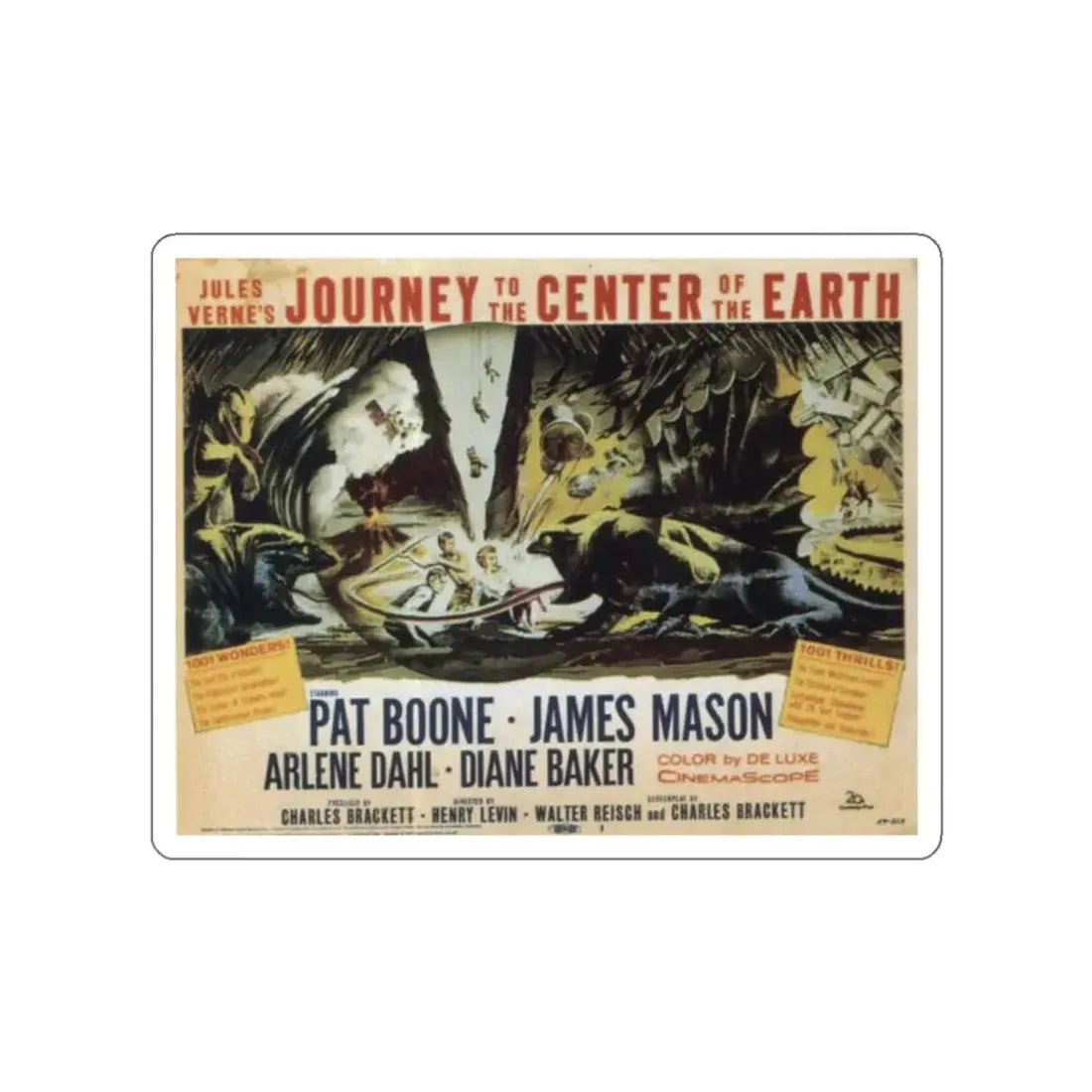 JOURNEY TO THE CENTER OF THE EARTH (2) 1959 Movie Poster STICKER Vinyl Die-Cut Decal - The Sticker Space