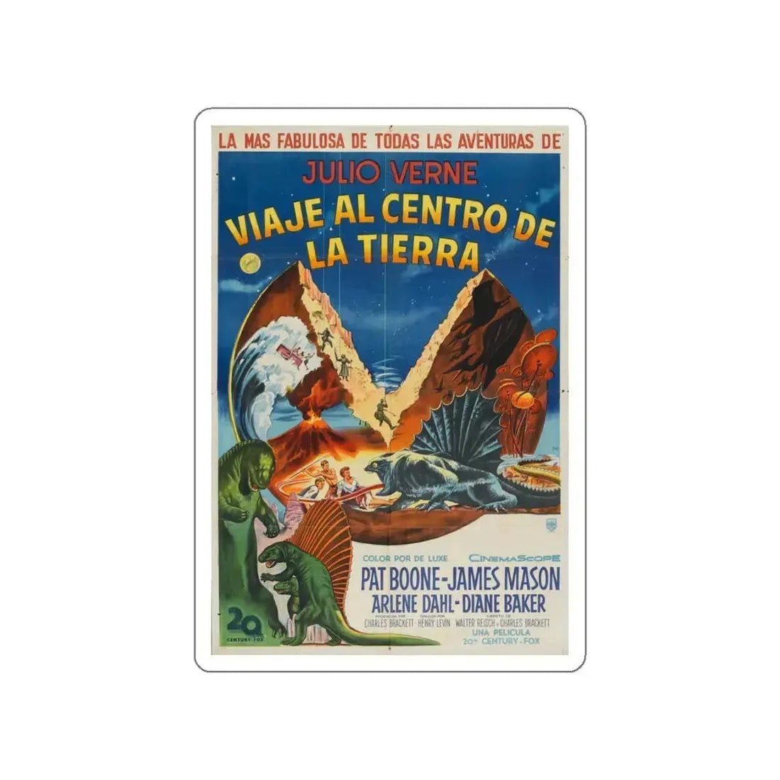 JOURNEY TO THE CENTER OF THE EARTH (MEXICAN) 1959 Movie Poster STICKER Vinyl Die-Cut Decal 6 Inch - The Sticker Space