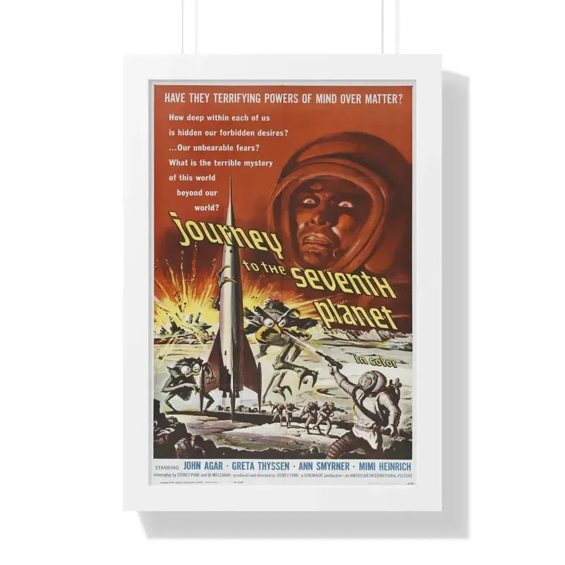 JOURNEY TO THE SEVENTH PLANET 1962 - Framed Movie Poster 16″ x 24″ White - The Sticker Space