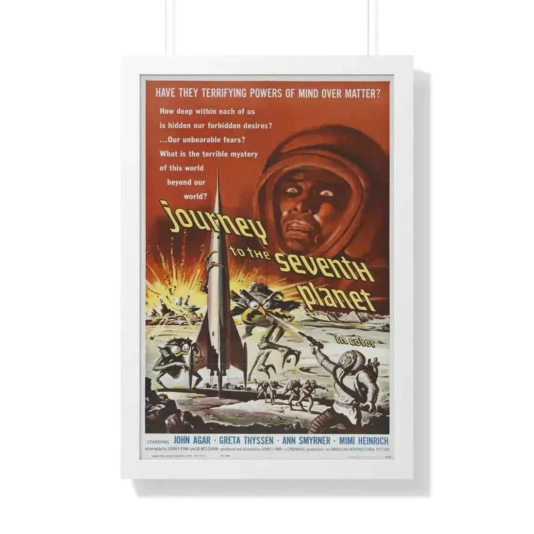 JOURNEY TO THE SEVENTH PLANET 1962 - Framed Movie Poster 20" x 30" White - The Sticker Space
