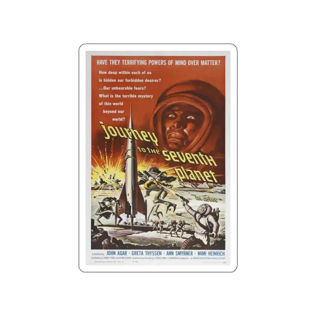 JOURNEY TO THE SEVENTH PLANET 1962 Movie Poster STICKER Vinyl Die-Cut Decal 6 Inch - The Sticker Space