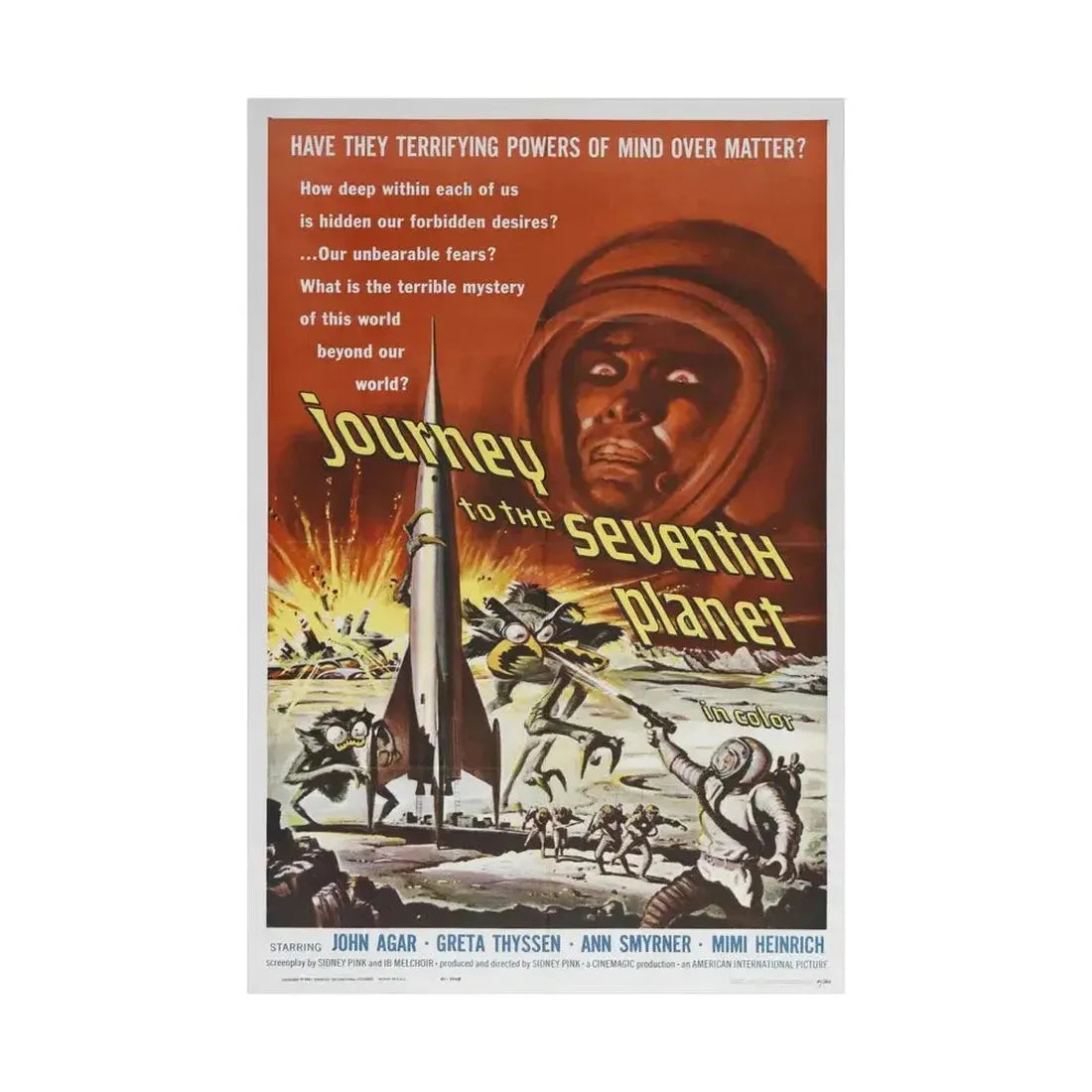 JOURNEY TO THE SEVENTH PLANET 1962 - Paper Movie Poster - The Sticker Space