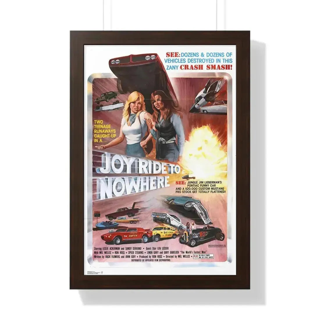 JOYRIDE TO NOWHERE 1977 - Framed Movie Poster 16″ x 24″ Walnut - The Sticker Space