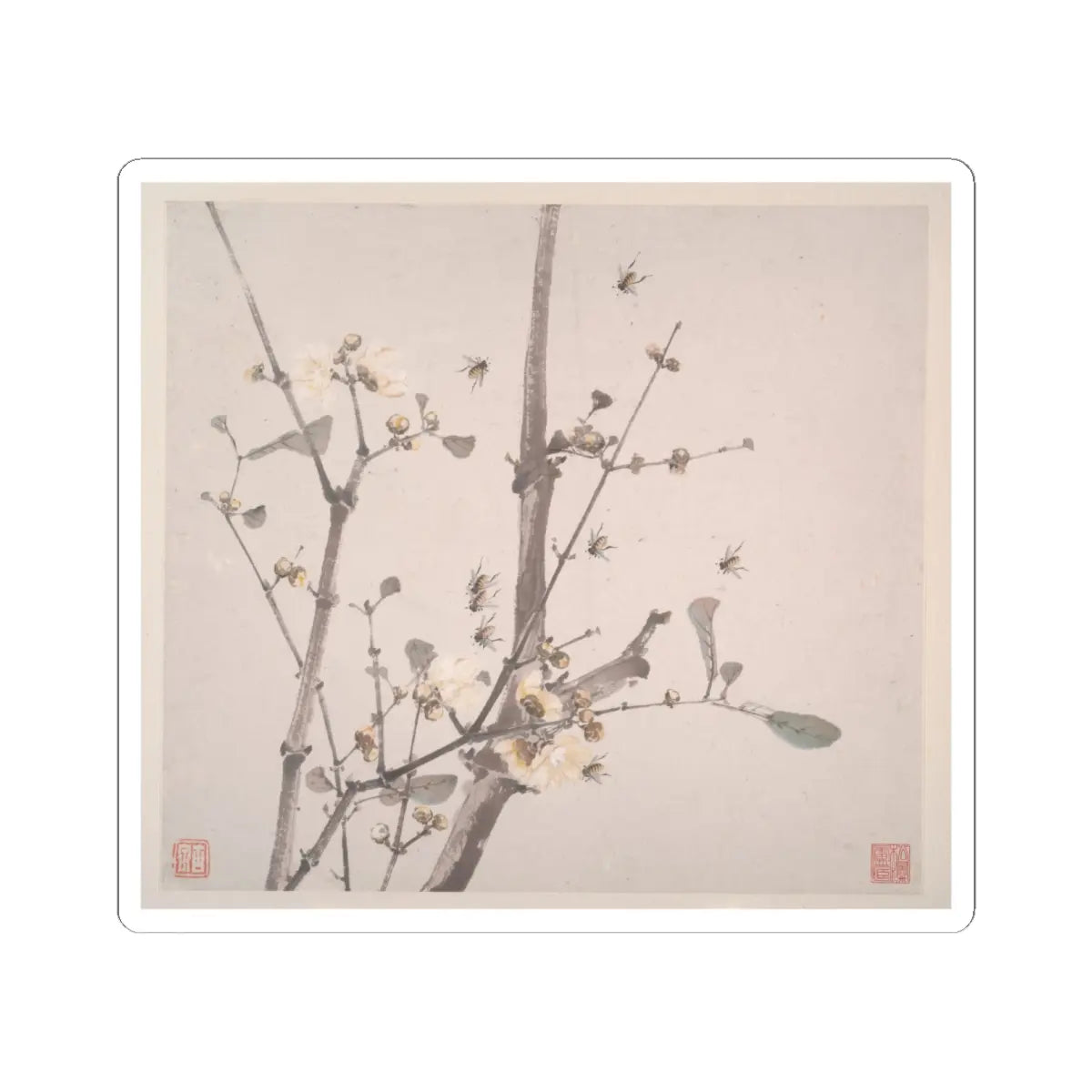 Ju Lian - Insects and Flowers - dated 1865 v1 - STICKER Vinyl Kiss-Cut Decal