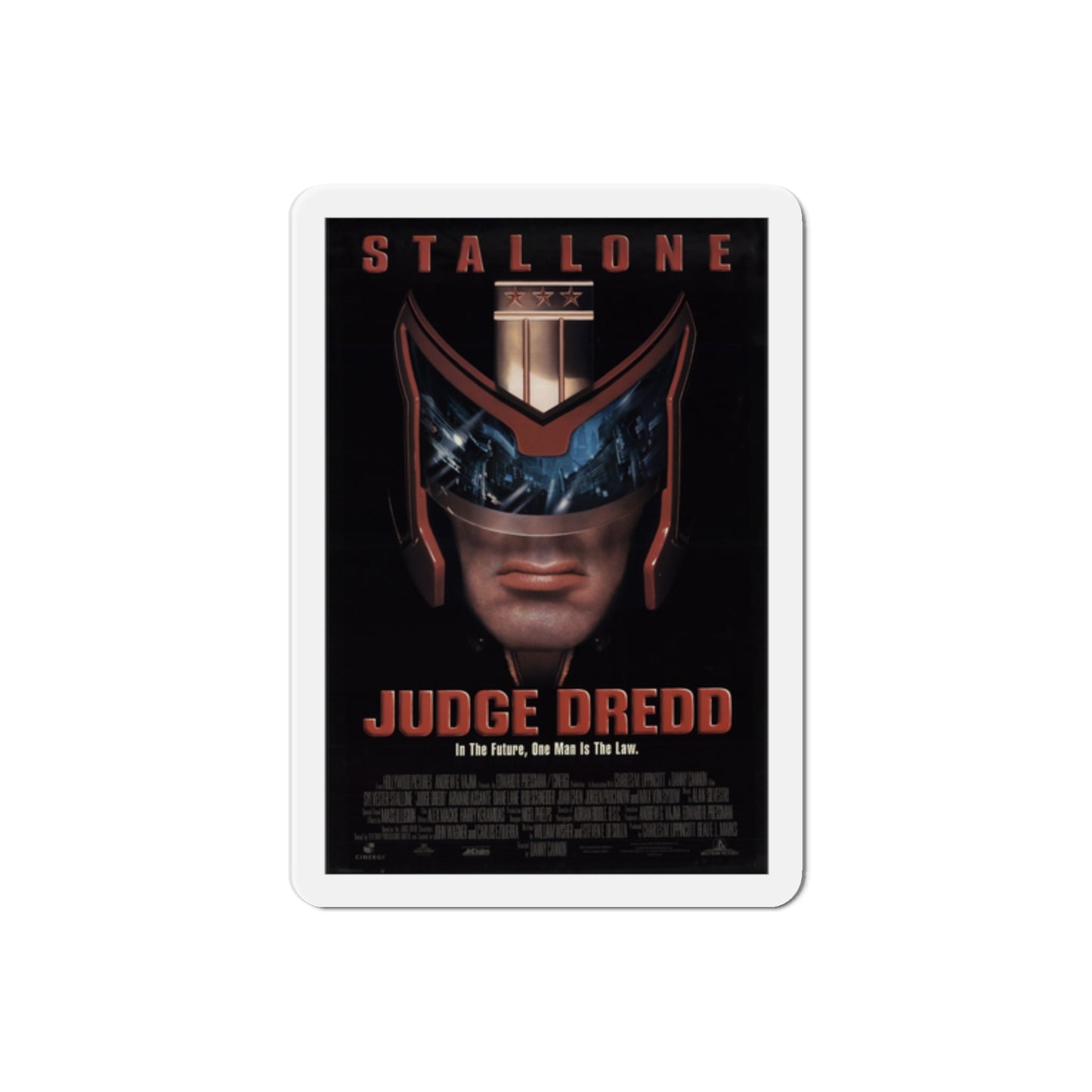 Judge Dredd 1995 Movie Poster Die-Cut Magnet-2" x 2"-The Sticker Space