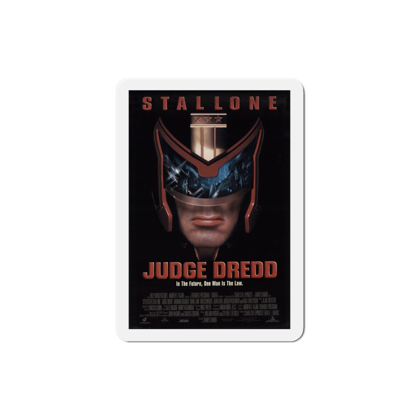 Judge Dredd 1995 Movie Poster Die-Cut Magnet-3" x 3"-The Sticker Space