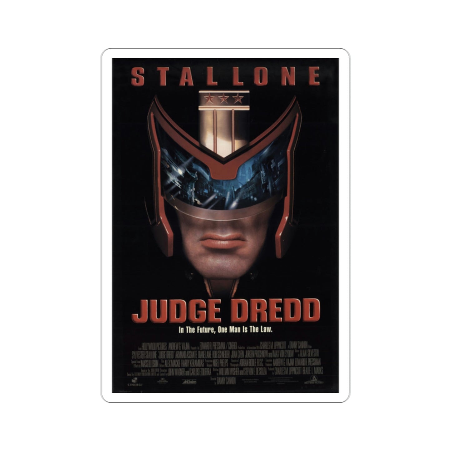 Judge Dredd 1995 Movie Poster STICKER Vinyl Die-Cut Decal-2 Inch-The Sticker Space