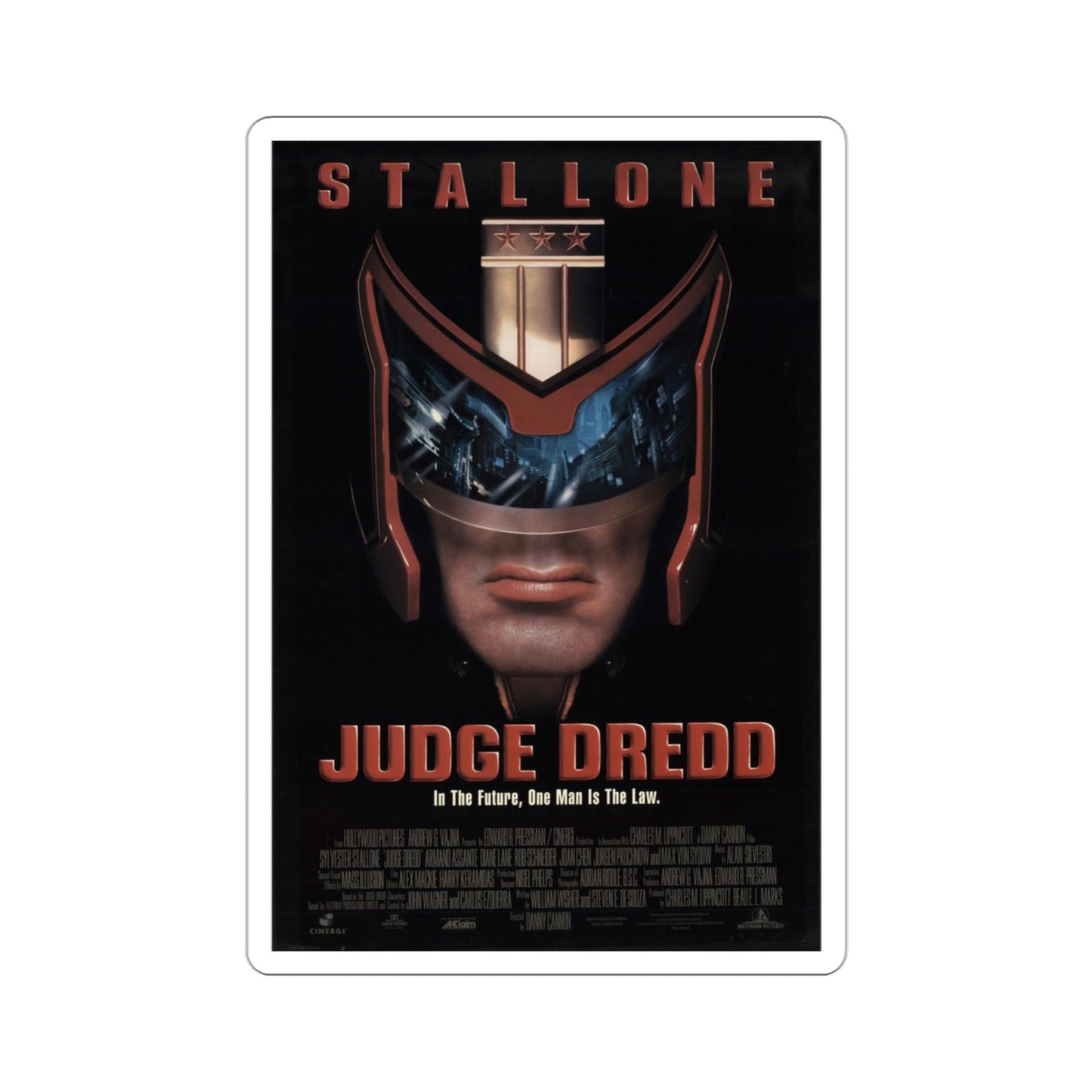 Judge Dredd 1995 Movie Poster STICKER Vinyl Die-Cut Decal-3 Inch-The Sticker Space