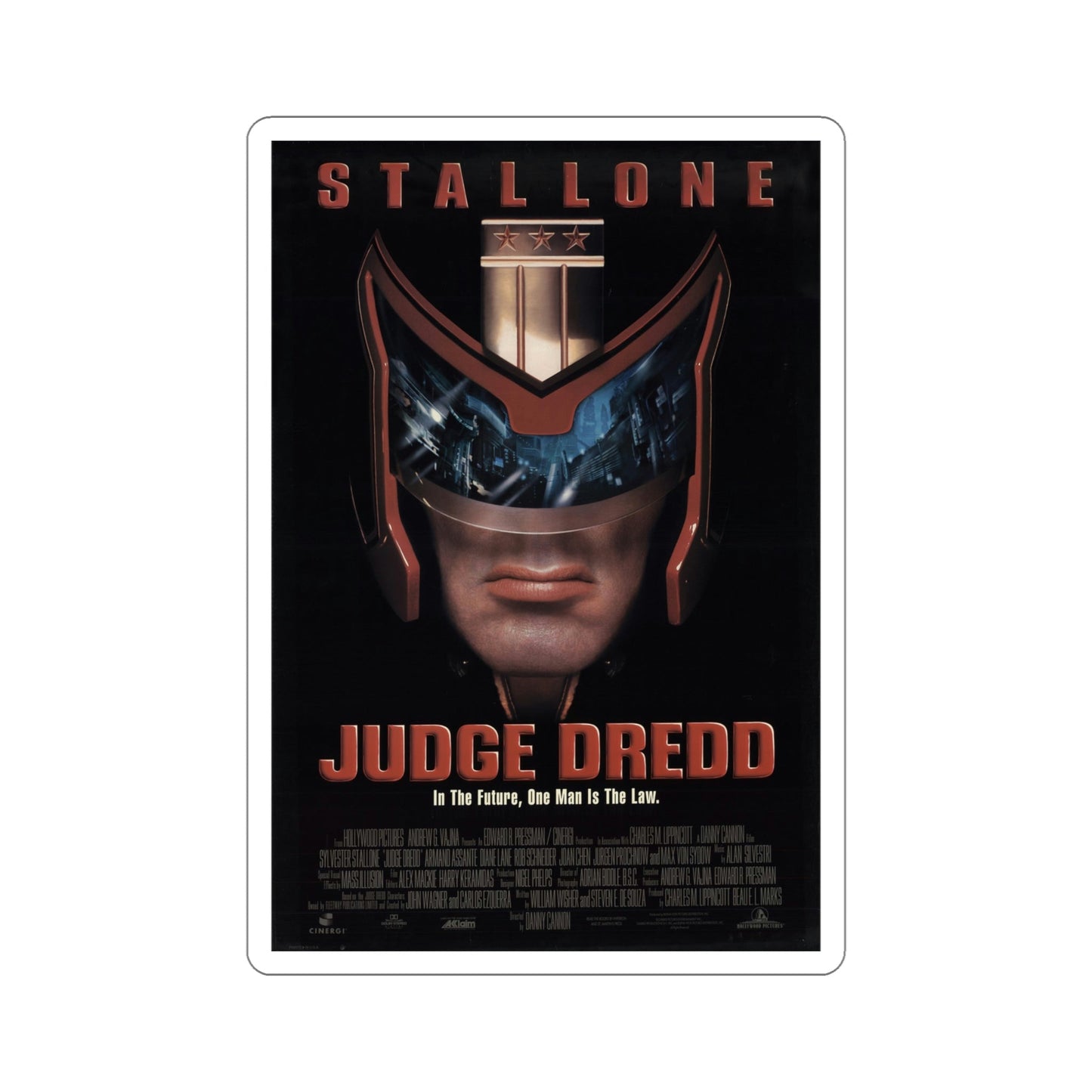 Judge Dredd 1995 Movie Poster STICKER Vinyl Die-Cut Decal-5 Inch-The Sticker Space