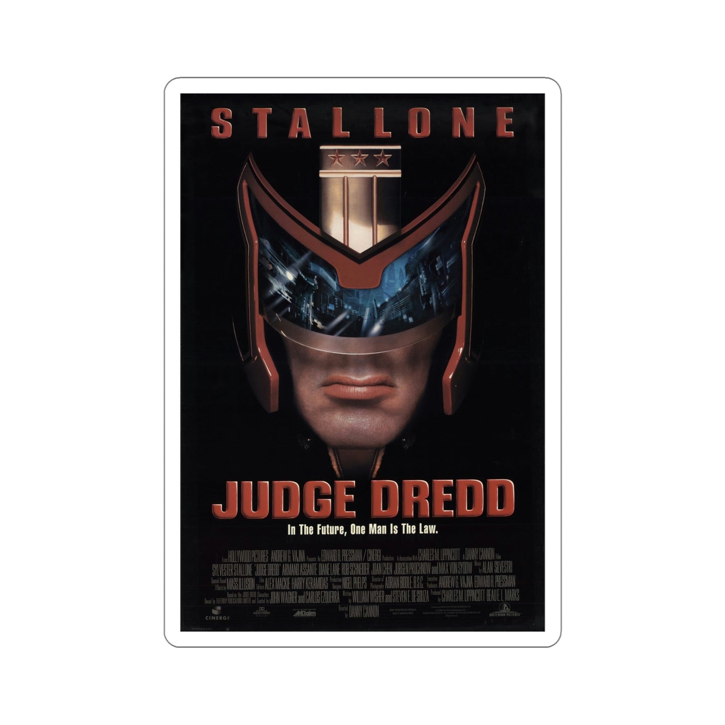 Judge Dredd 1995 Movie Poster STICKER Vinyl Die-Cut Decal-6 Inch-The Sticker Space