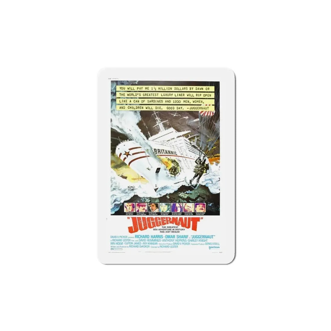 Juggernaut 1974 Movie Poster Refrigerator Magnet - The Sticker Space