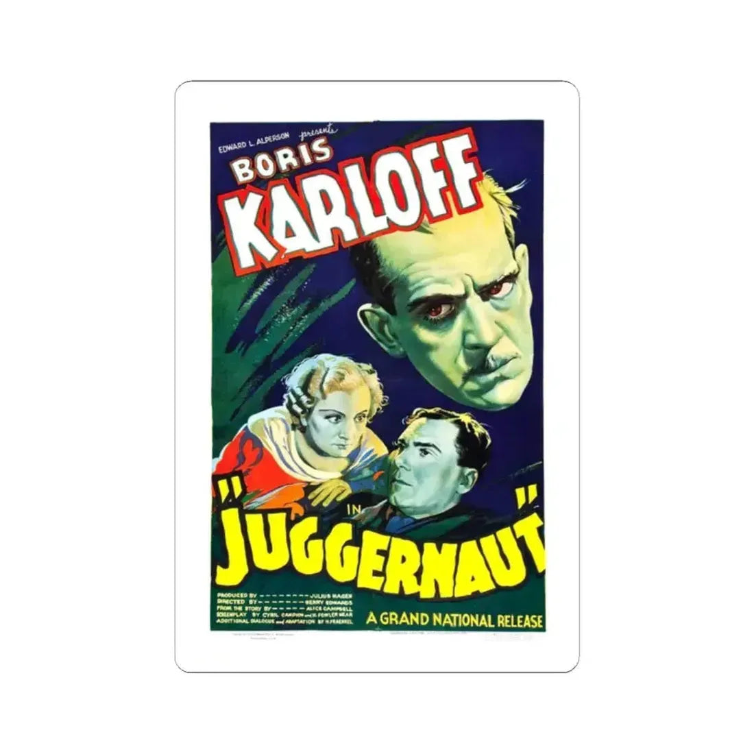 JUGGERNAUT 1974 Movie Poster - STICKER Vinyl Kiss-Cut Decal 2 Inch White - The Sticker Space