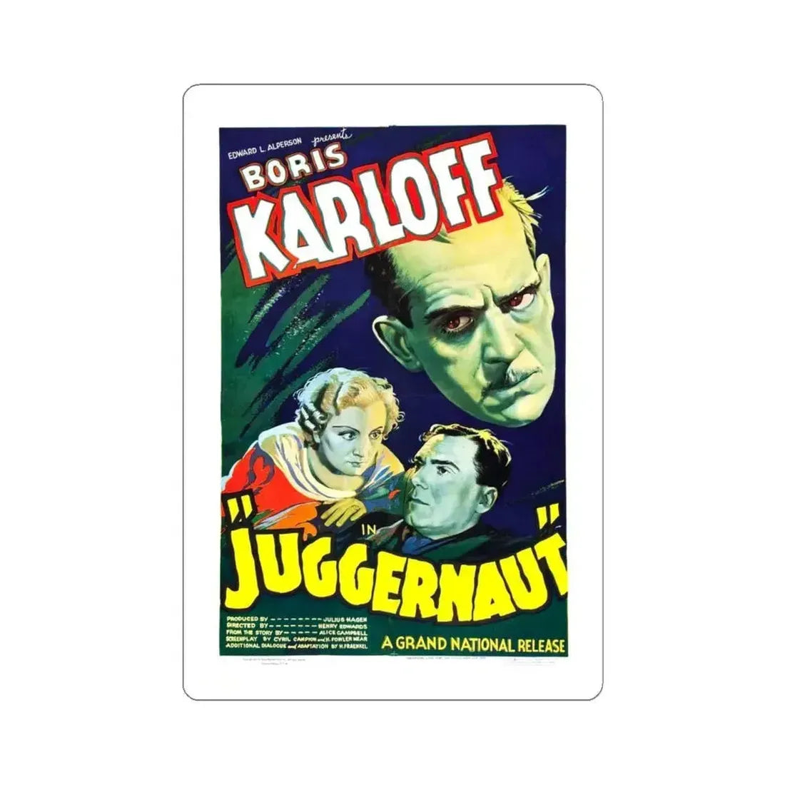 JUGGERNAUT 1974 Movie Poster - STICKER Vinyl Kiss-Cut Decal 6 Inch White - The Sticker Space