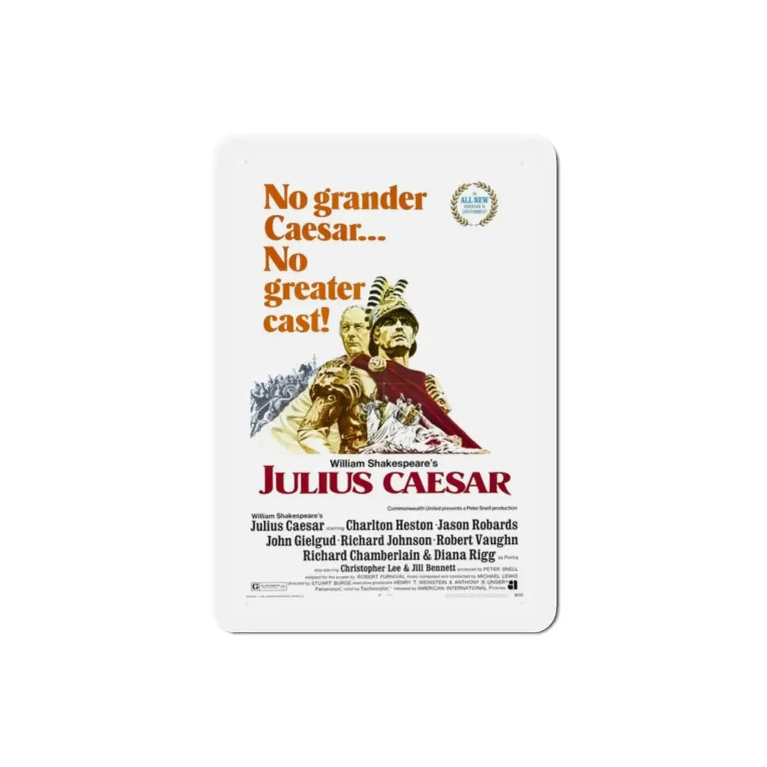 Julius Caesar 1970 Movie Poster Refrigerator Magnet - The Sticker Space