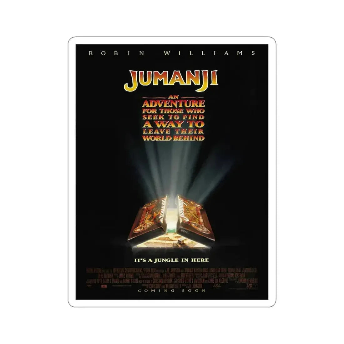 Jumanji 1995 Movie Poster STICKER Vinyl Die-Cut Decal 5 Inch - The Sticker Space