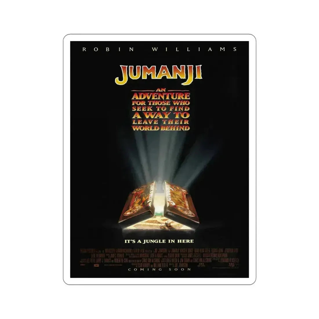 Jumanji 1995 Movie Poster STICKER Vinyl Die-Cut Decal 6 Inch - The Sticker Space
