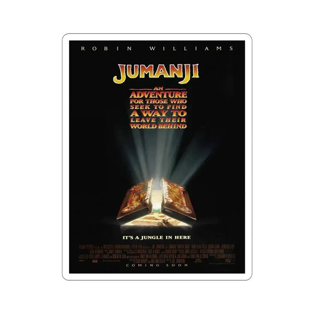 Jumanji 1995 Movie Poster STICKER Vinyl Die-Cut Decal 6 Inch - The Sticker Space