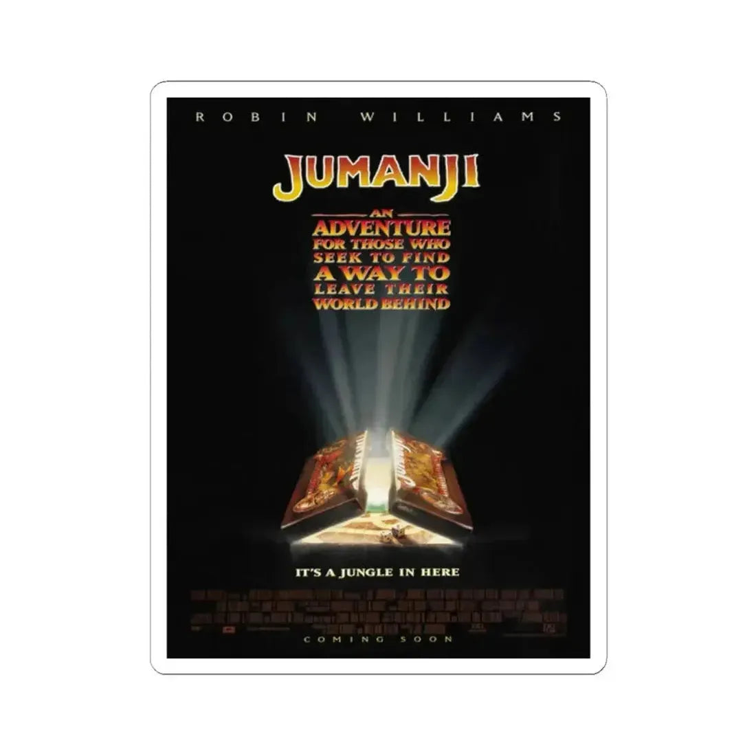 Jumanji 1995 Movie Poster - STICKER Vinyl Kiss-Cut Decal 2 Inch White - The Sticker Space