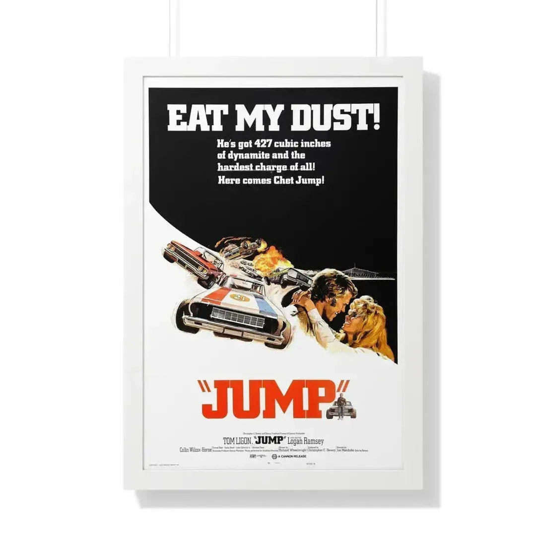 JUMP (FURY ON WHEELS) 1971 - Framed Movie Poster 20" x 30" White - The Sticker Space