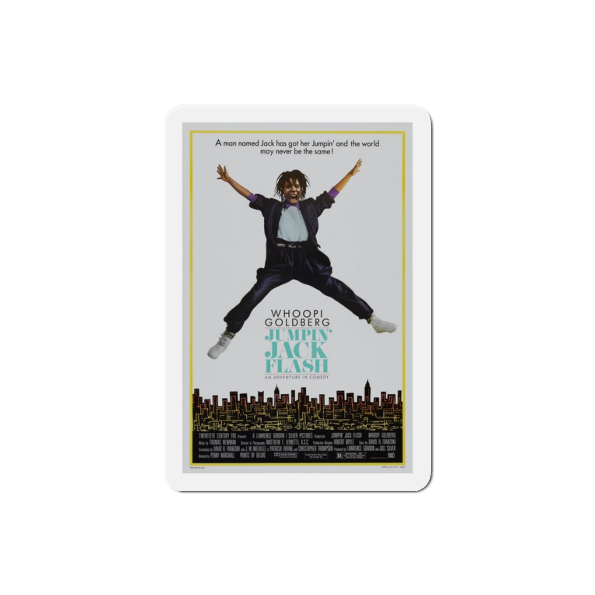 Jumpin' Jack Flash 1986 Movie Poster Die-Cut Magnet-2" x 2"-The Sticker Space