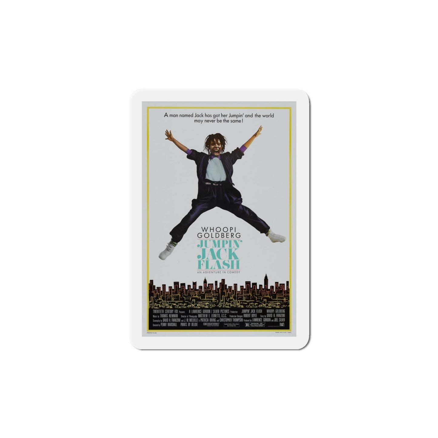 Jumpin' Jack Flash 1986 Movie Poster Die-Cut Magnet-5" x 5"-The Sticker Space