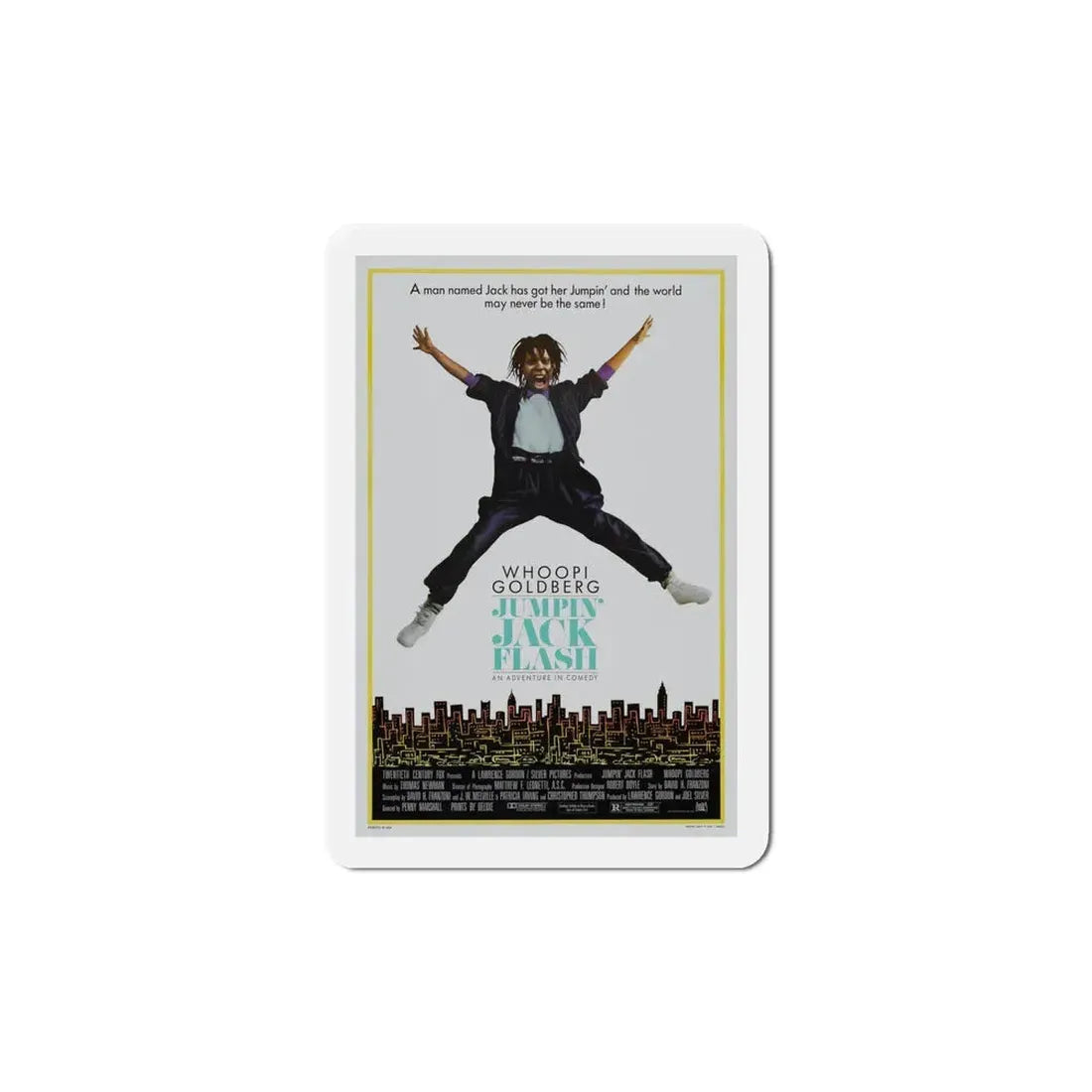 Jumpin' Jack Flash 1986 Movie Poster Refrigerator Magnet 6 Inch - The Sticker Space
