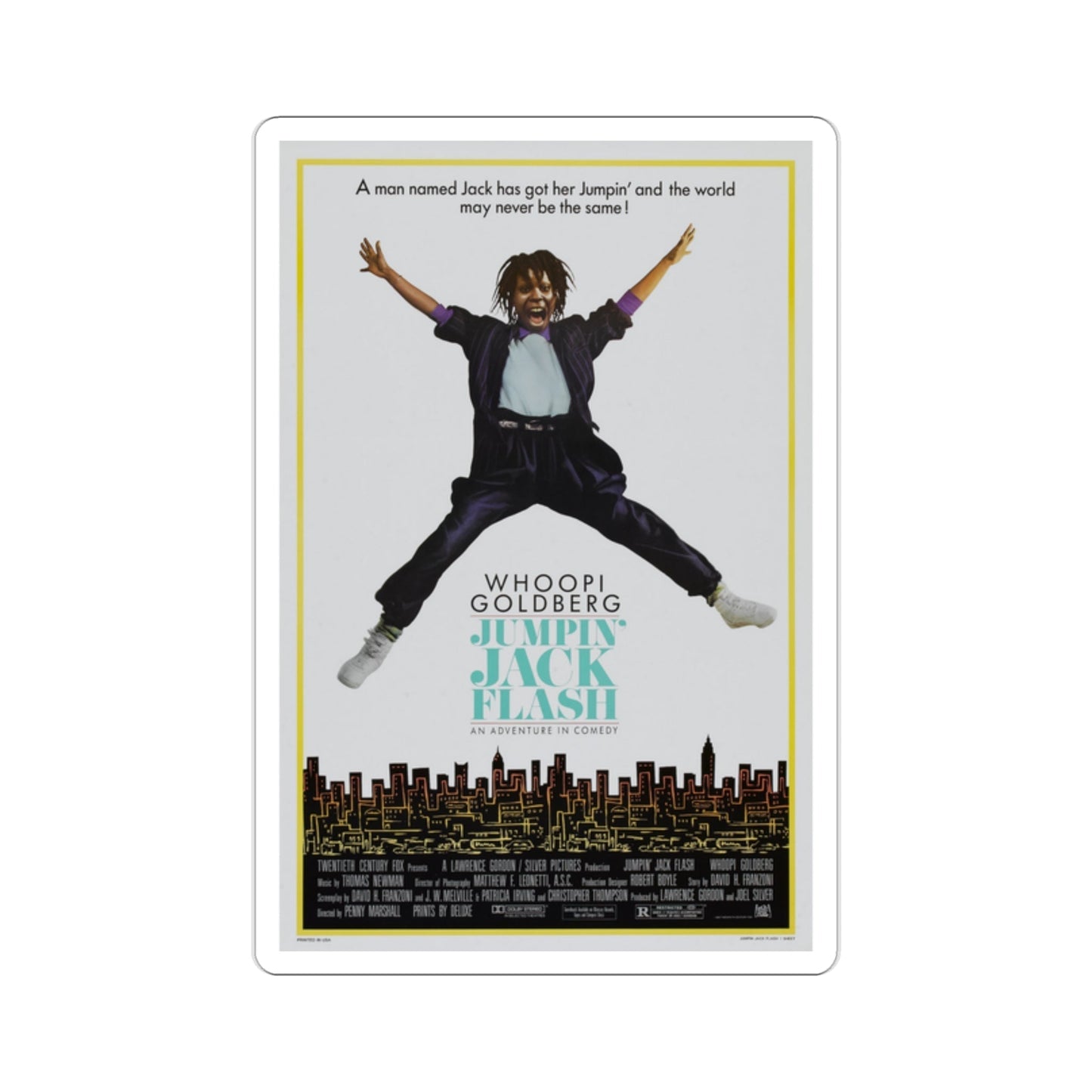 Jumpin' Jack Flash 1986 Movie Poster STICKER Vinyl Die-Cut Decal-2 Inch-The Sticker Space