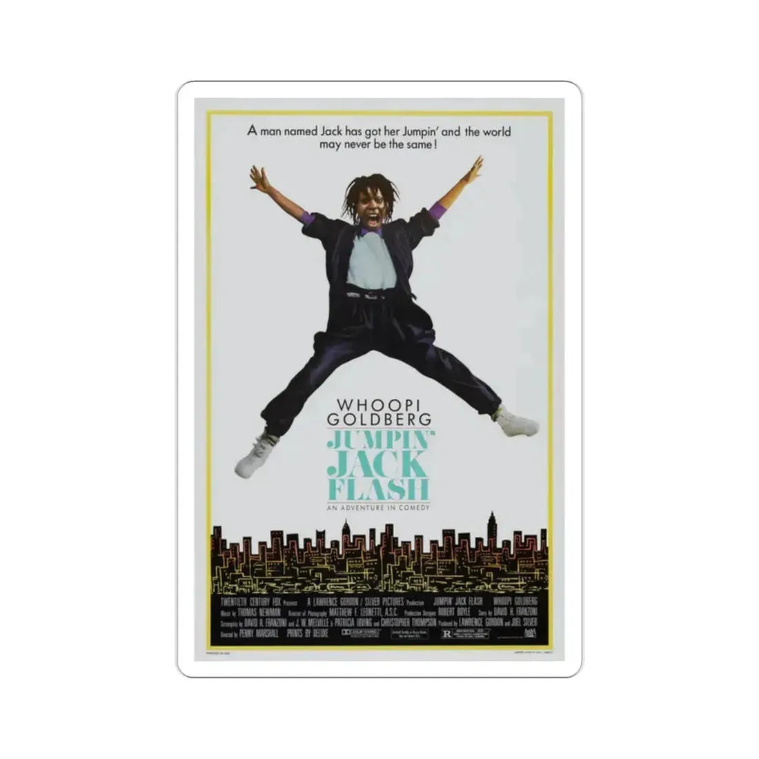 Jumpin' Jack Flash 1986 Movie Poster STICKER Vinyl Die-Cut Decal 2 Inch - The Sticker Space