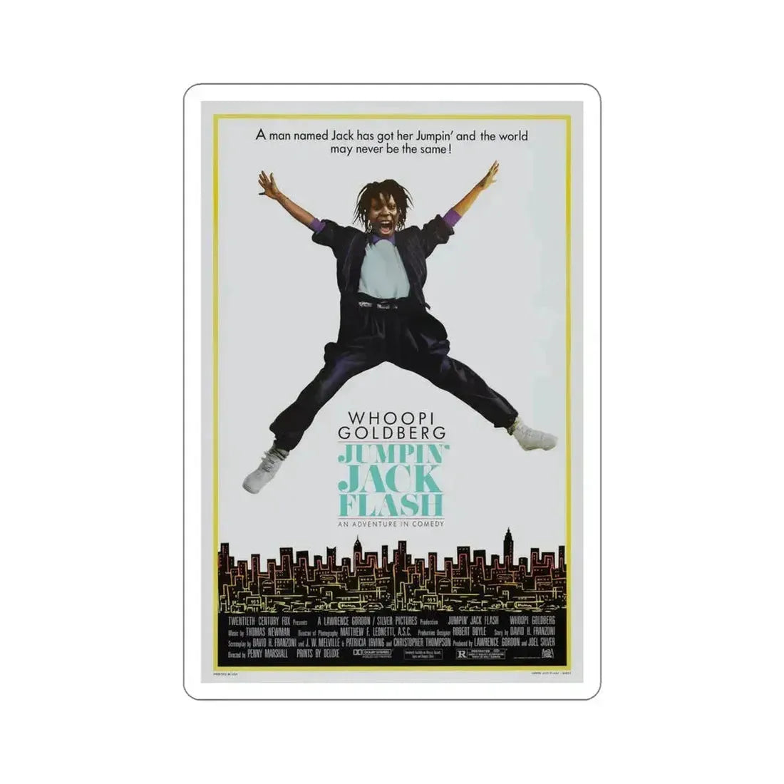 Jumpin' Jack Flash 1986 Movie Poster STICKER Vinyl Die-Cut Decal 6 Inch - The Sticker Space