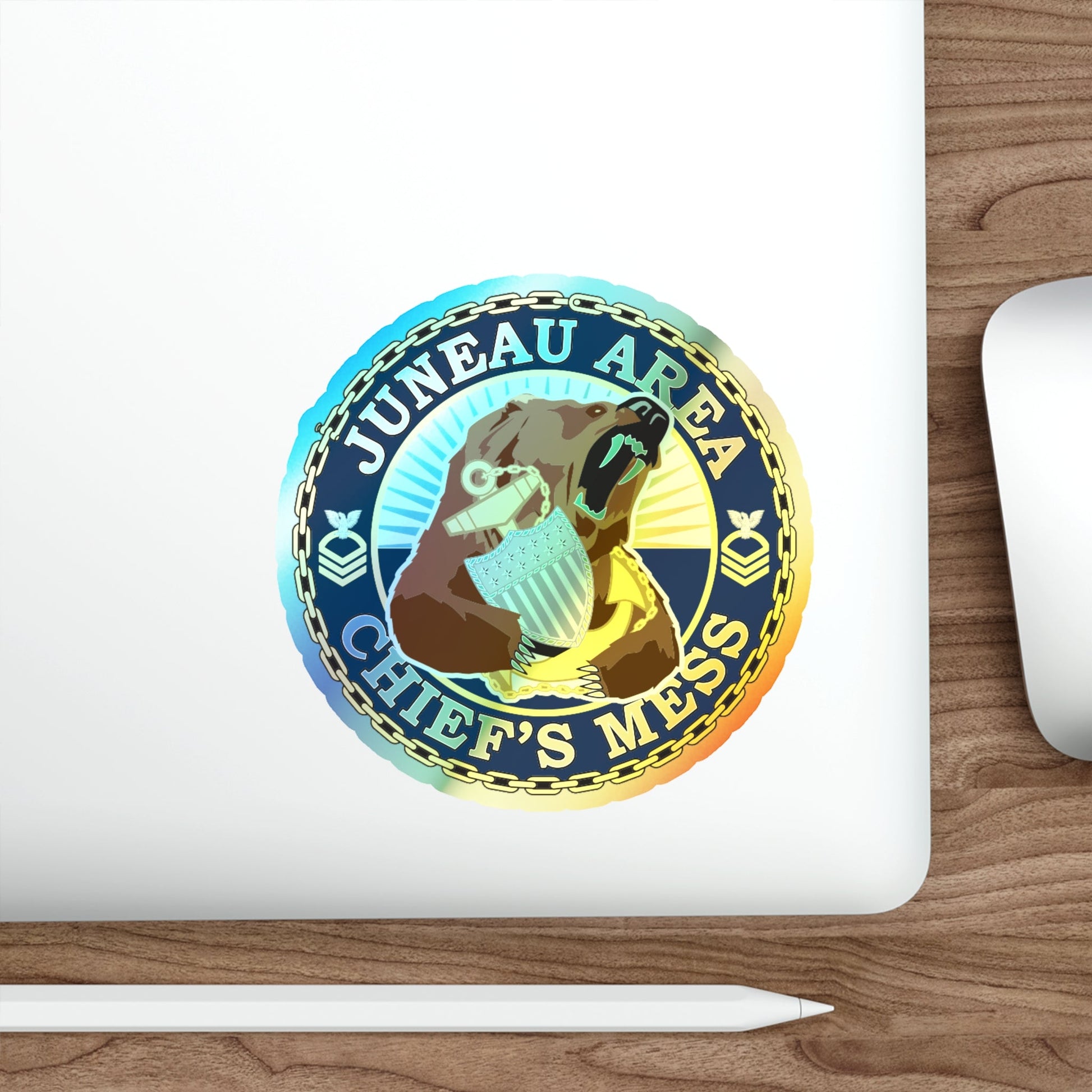 Juneau Area Chief Mess (U.S. Coast Guard) Holographic STICKER Die-Cut Vinyl Decal-The Sticker Space