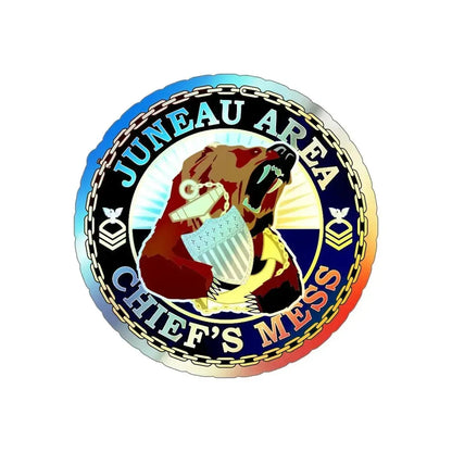 Juneau Area Chief Mess (U.S. Coast Guard) Holographic STICKER Die-Cut Vinyl Decal 6 Inch Holographic - The Sticker Space