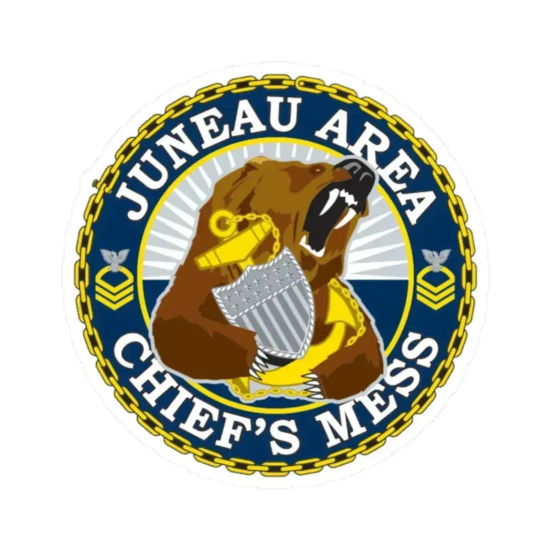 Juneau Area Chief Mess (U.S. Coast Guard) STICKER Vinyl Kiss-Cut Decal 2 Inch White - The Sticker Space