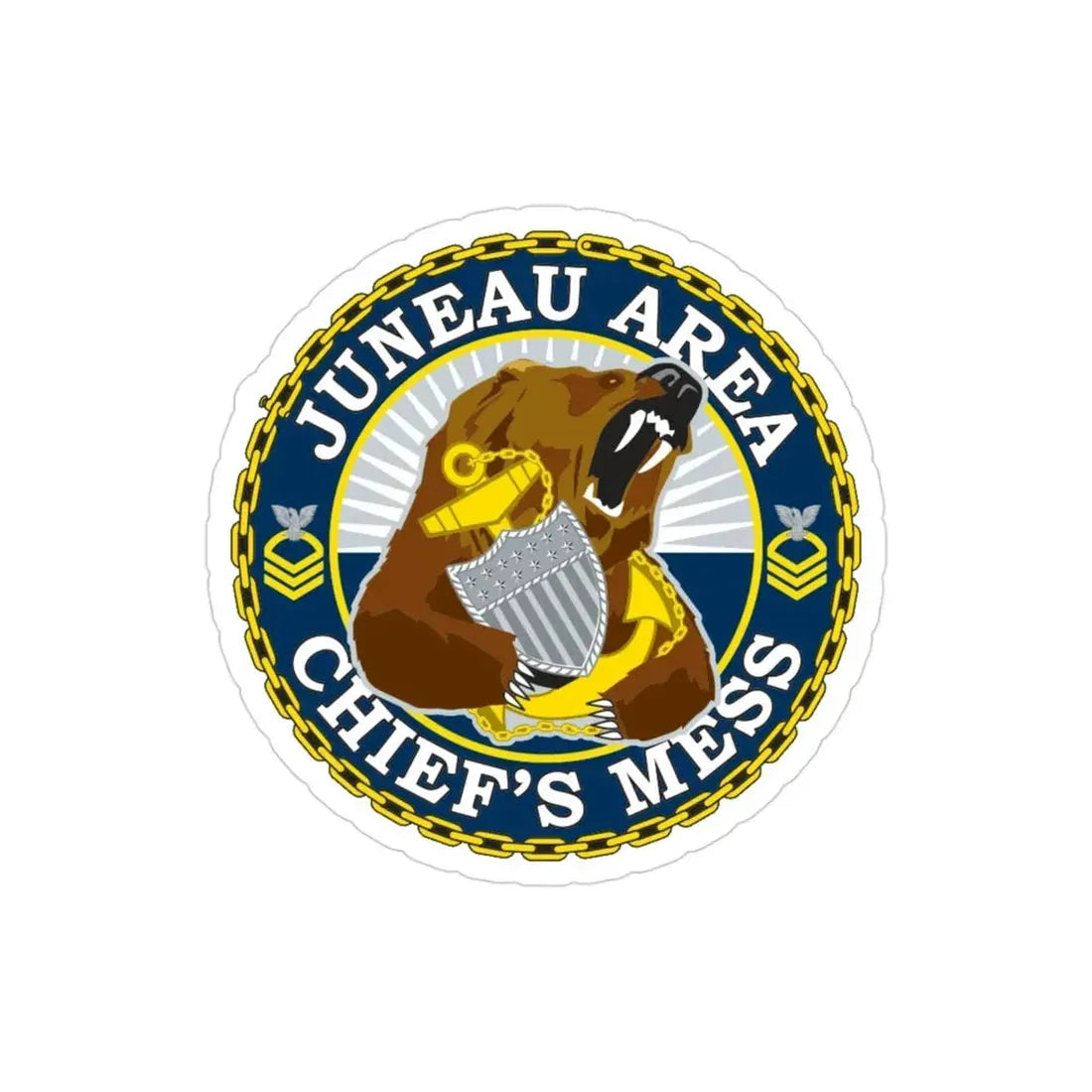 Juneau Area Chief Mess (U.S. Coast Guard) Transparent STICKER Die-Cut Vinyl Decal 3 Inch - The Sticker Space