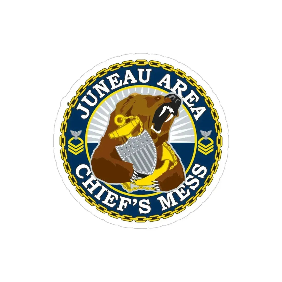 Juneau Area Chief Mess (U.S. Coast Guard) Transparent STICKER Die-Cut Vinyl Decal 4 Inch - The Sticker Space