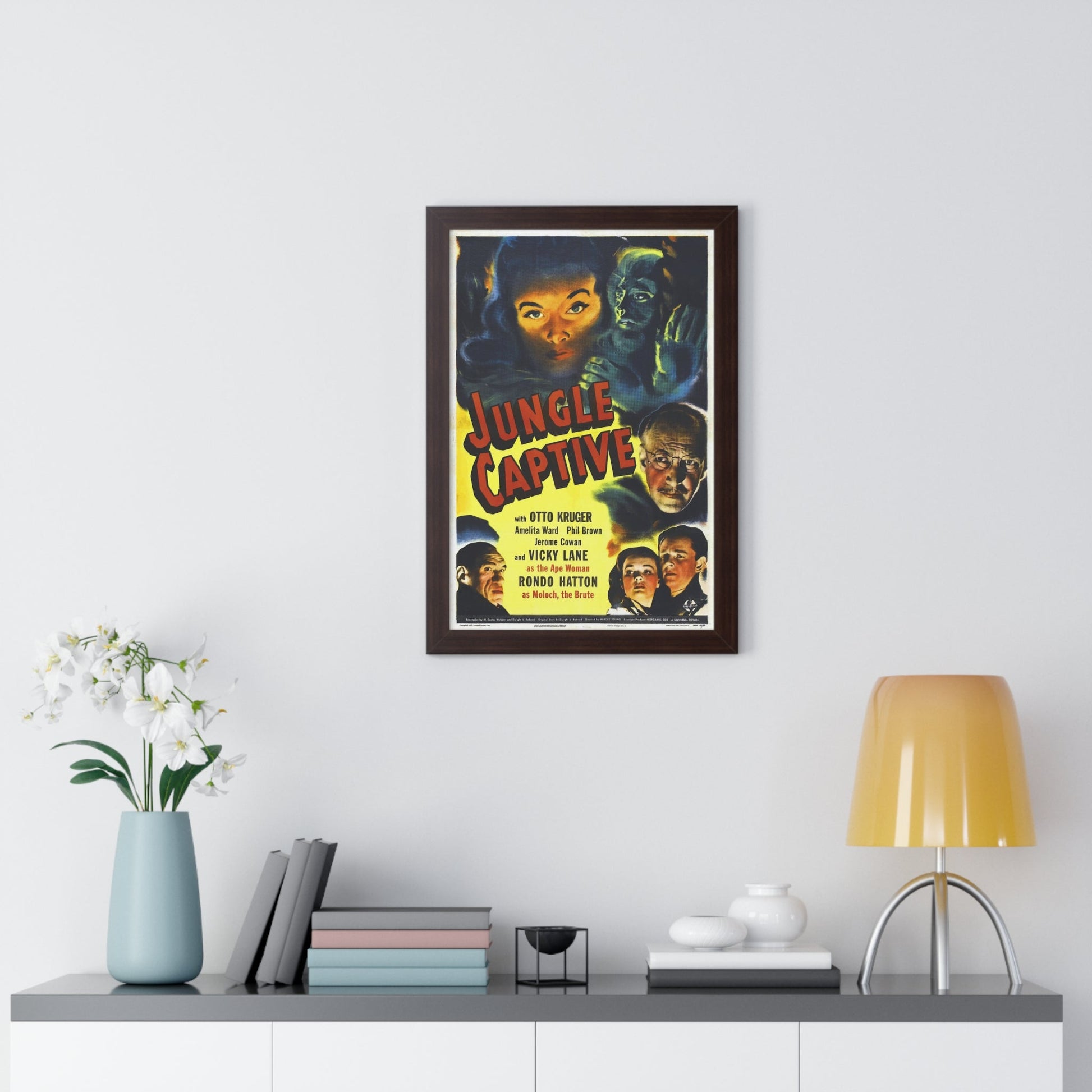 JUNGLE CAPTIVE 1945 - Framed Movie Poster-The Sticker Space