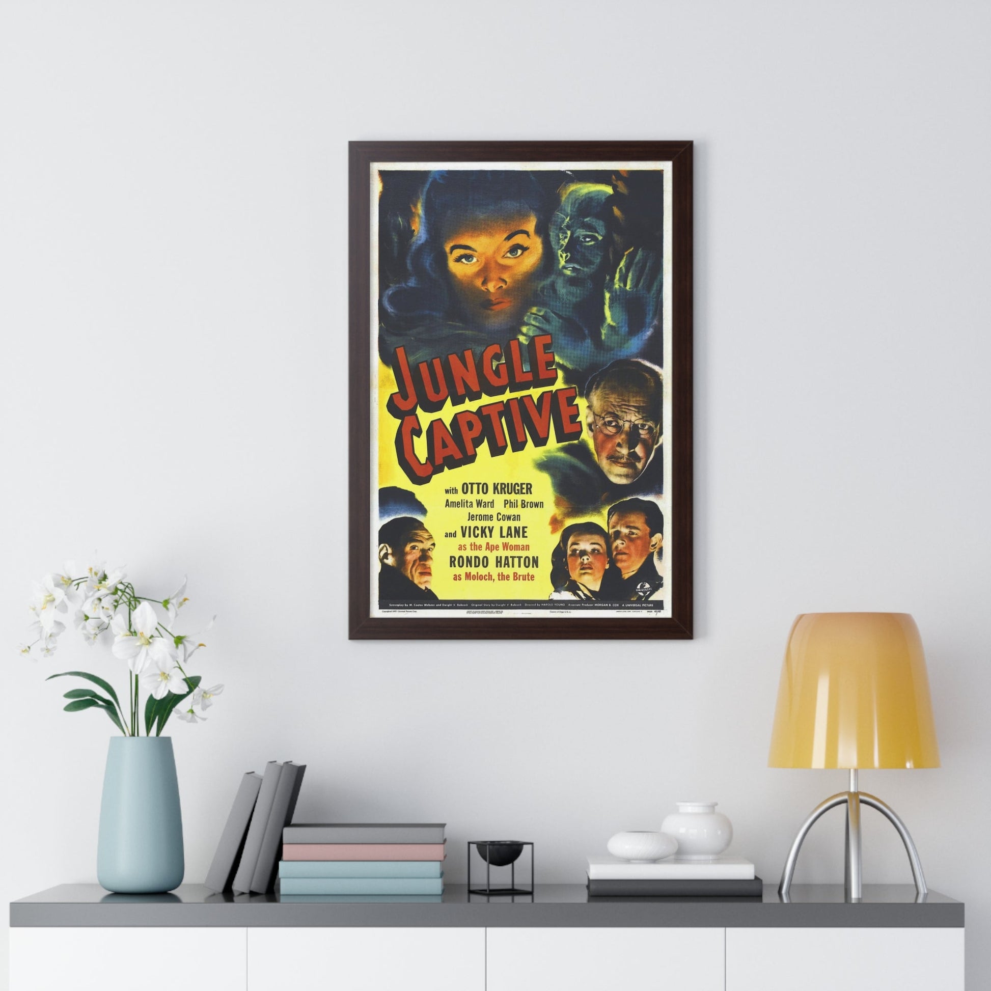 JUNGLE CAPTIVE 1945 - Framed Movie Poster-The Sticker Space