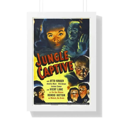 JUNGLE CAPTIVE 1945 - Framed Movie Poster 16″ x 24″ White - The Sticker Space