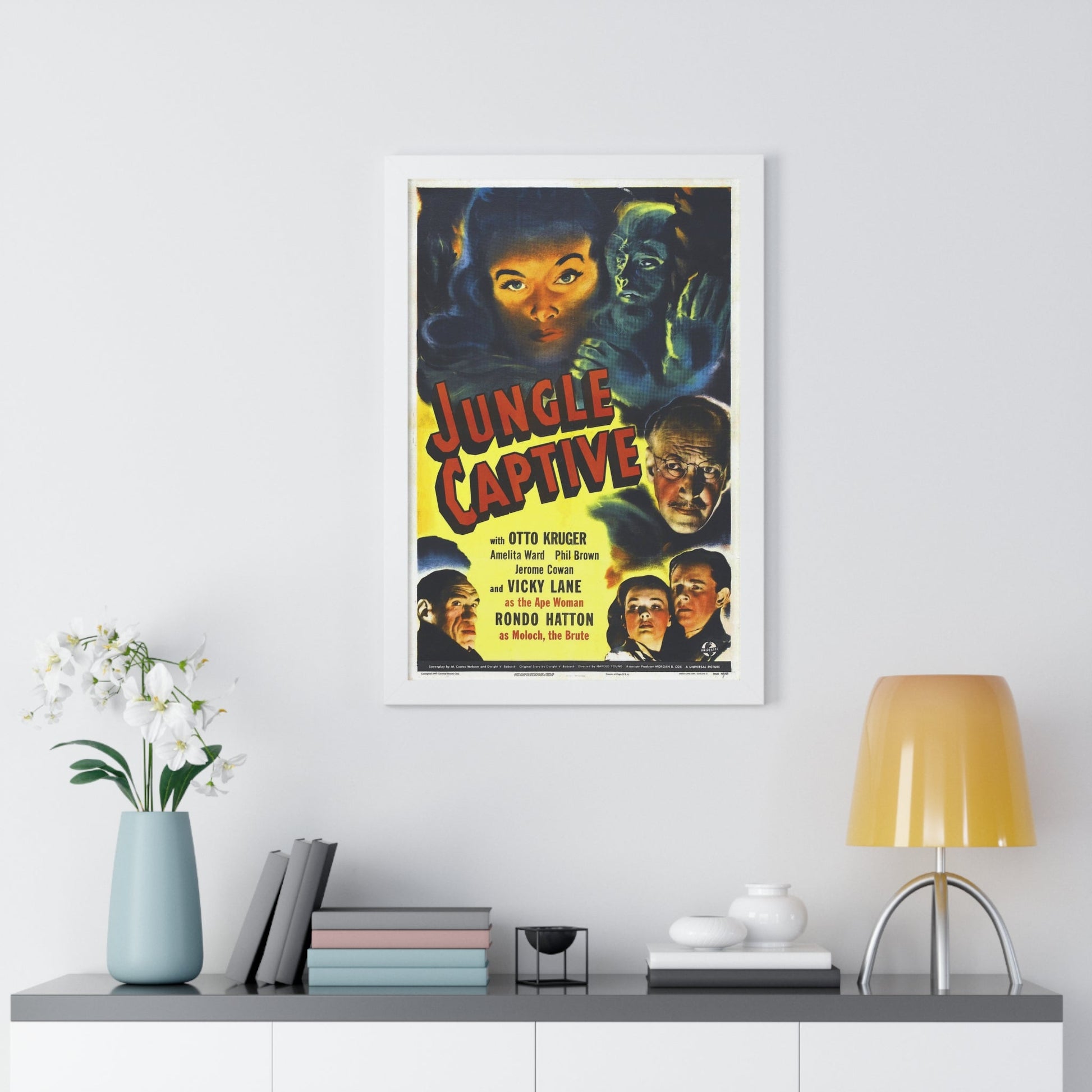 JUNGLE CAPTIVE 1945 - Framed Movie Poster-The Sticker Space