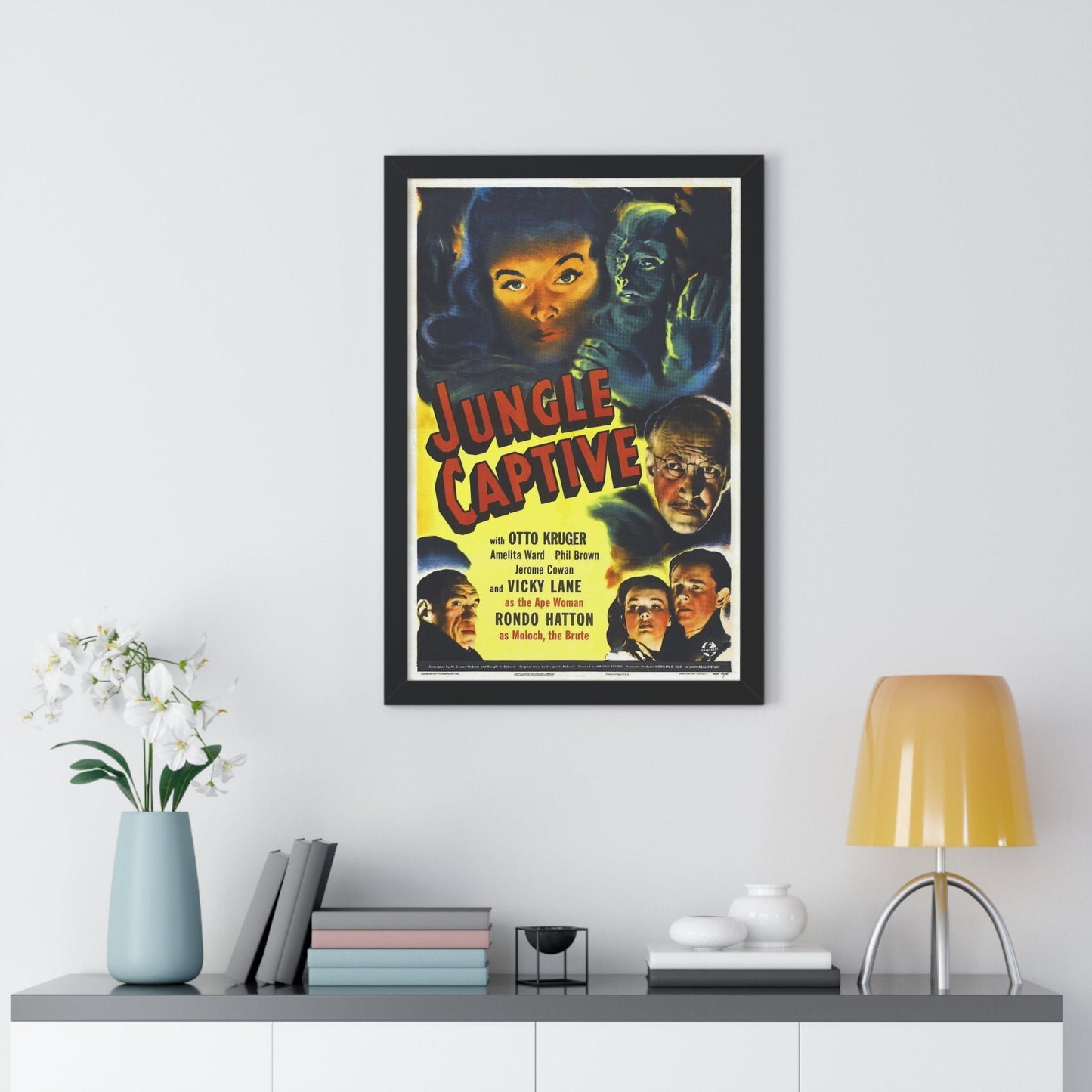 JUNGLE CAPTIVE 1945 - Framed Movie Poster-The Sticker Space