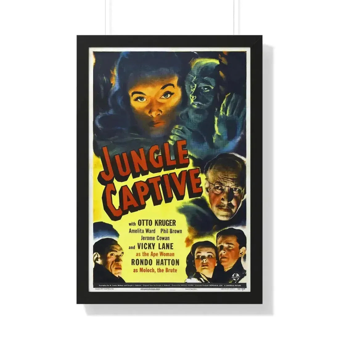 JUNGLE CAPTIVE 1945 - Framed Movie Poster - The Sticker Space