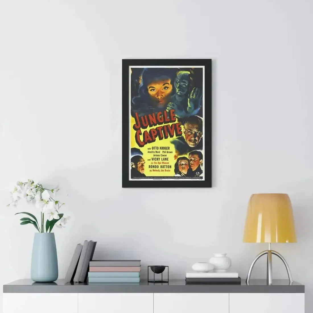 JUNGLE CAPTIVE 1945 - Framed Movie Poster - The Sticker Space