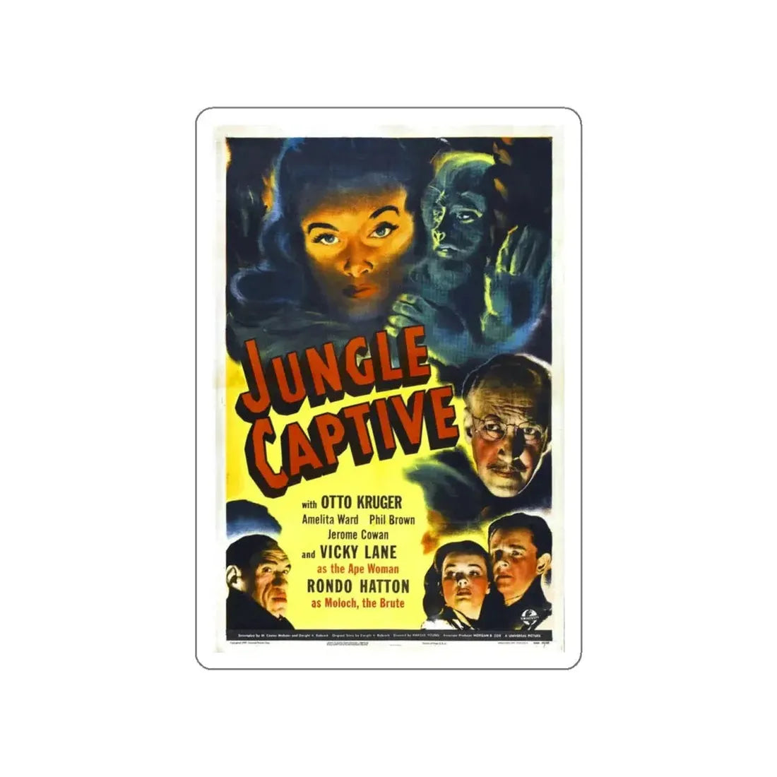JUNGLE CAPTIVE 1945 Movie Poster STICKER Vinyl Die-Cut Decal - The Sticker Space