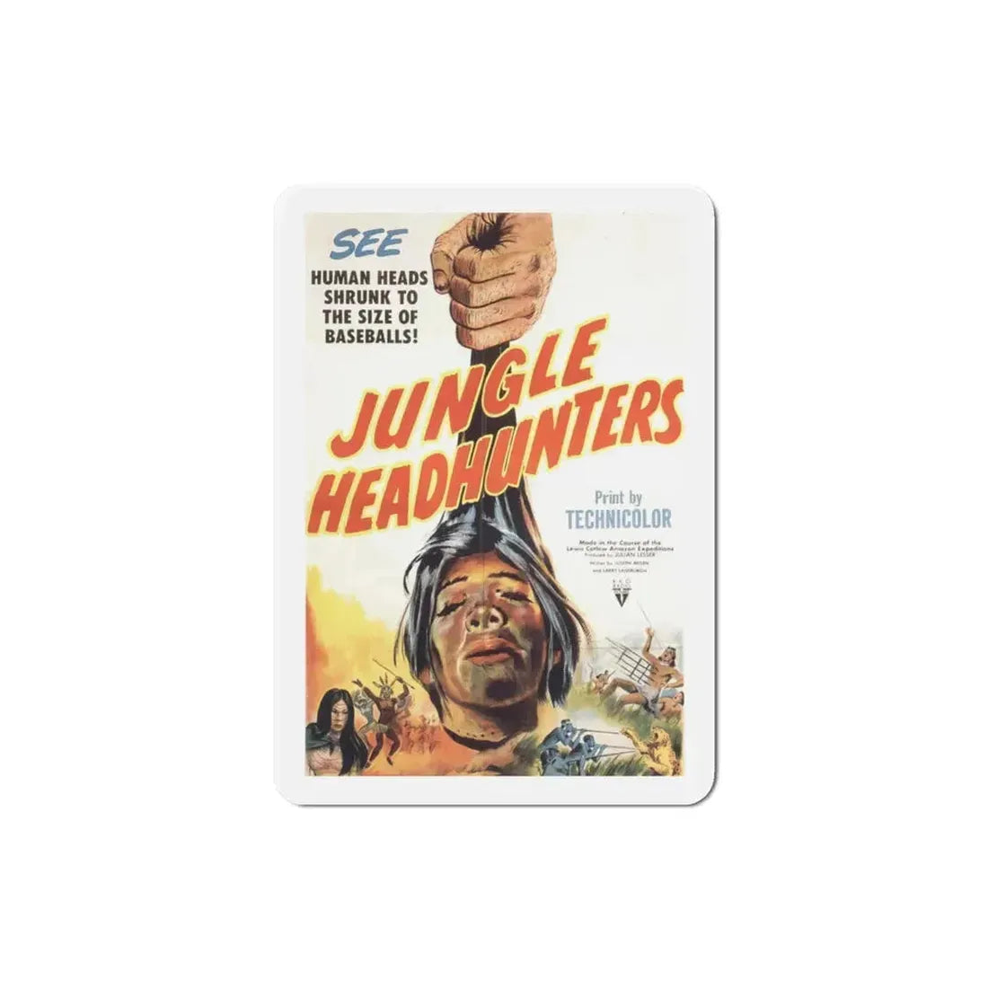 Jungle Headhunters 1951 Movie Poster Refrigerator Magnet 3 Inch - The Sticker Space