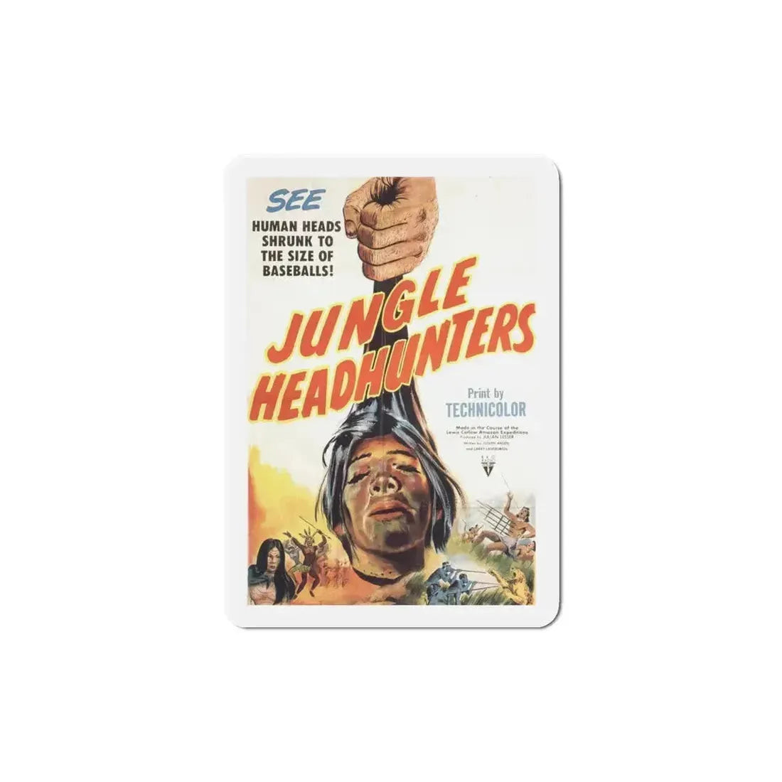 Jungle Headhunters 1951 Movie Poster Refrigerator Magnet 5 Inch - The Sticker Space